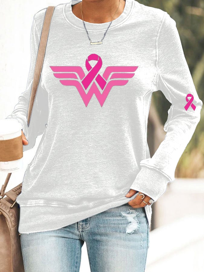 Women's Breast Cancer Awareness Long Sleeve Sweatshirt
