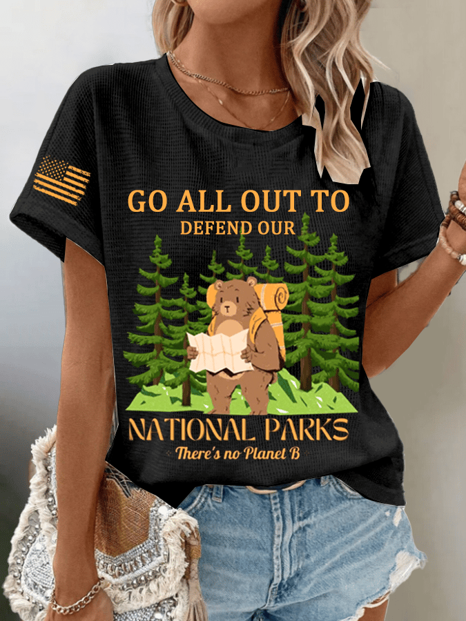 Women's Protect National Parks Waffle Crew Neck T-Shirt