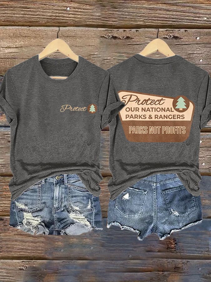 Women's Protect Our National Parks Printed Short-Sleeved T-Shirt