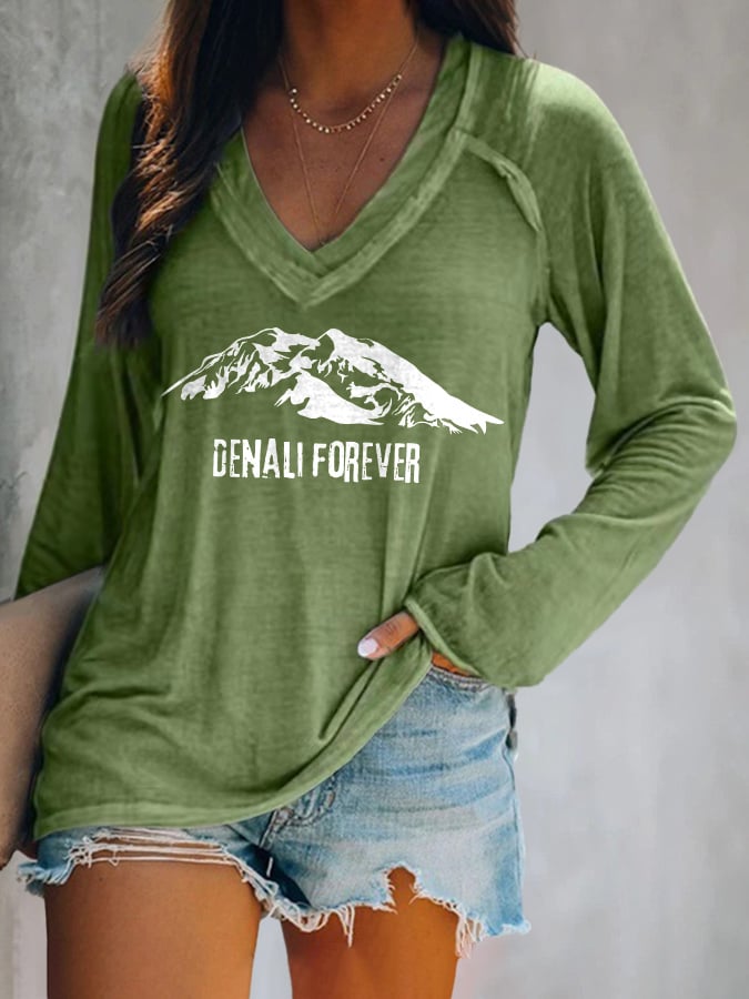 Women's Protect Our National Parks Print V Neck T-Shirt