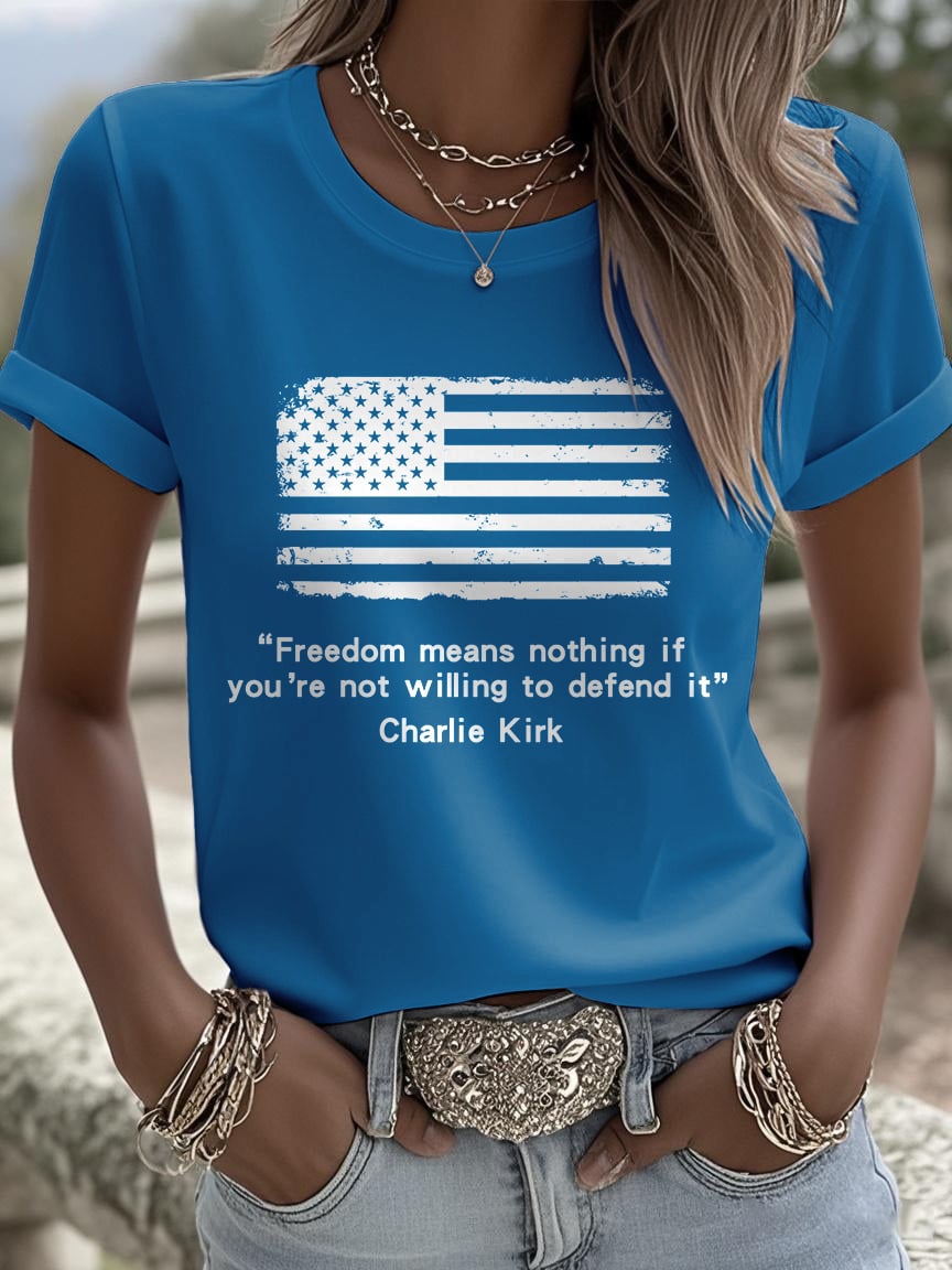 Retro Freedom Means Nothing If You’re Not Willing To Defend It Print T-Shirt