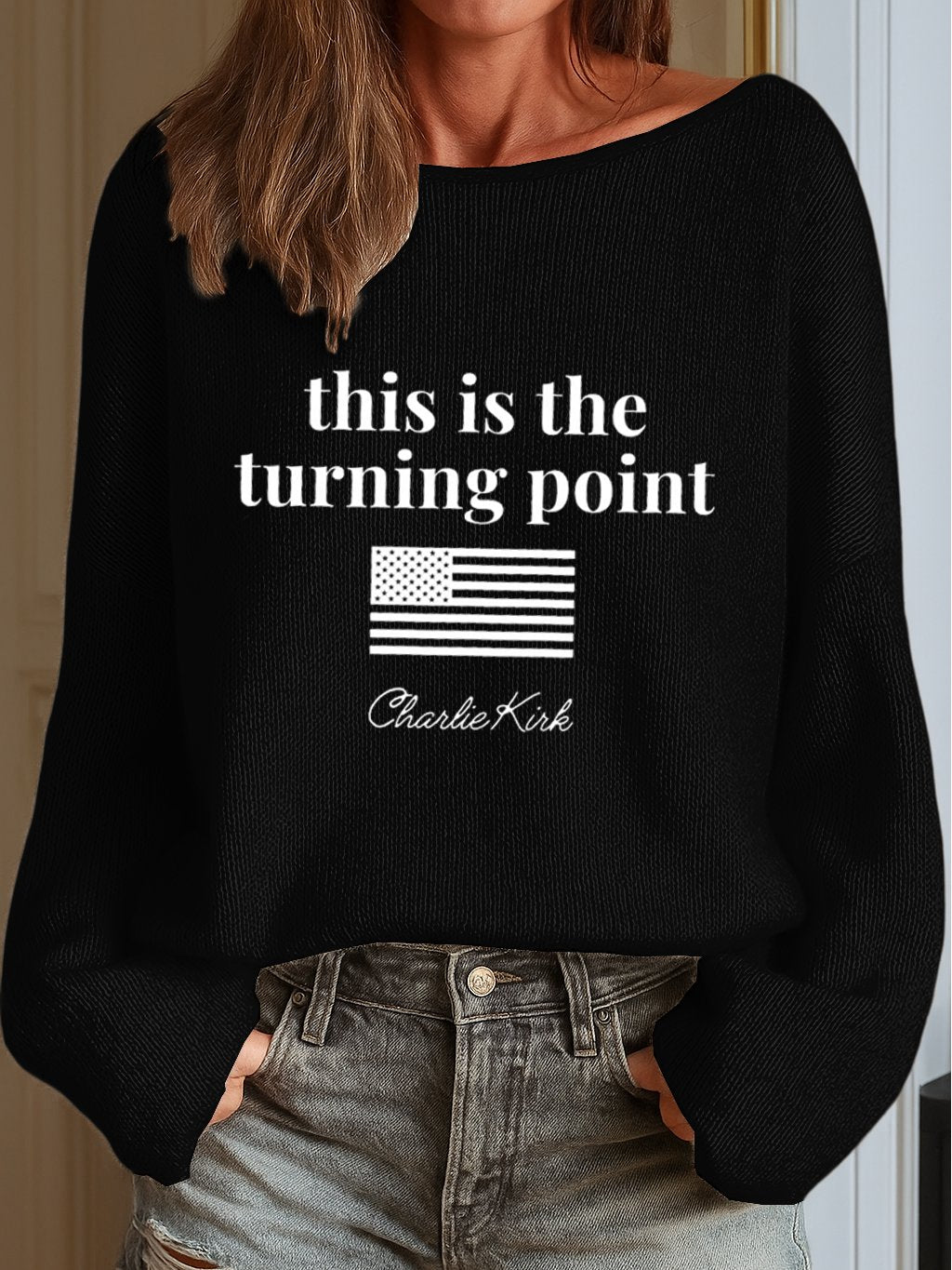 Women's This Is The Turning Point Print Knit Top