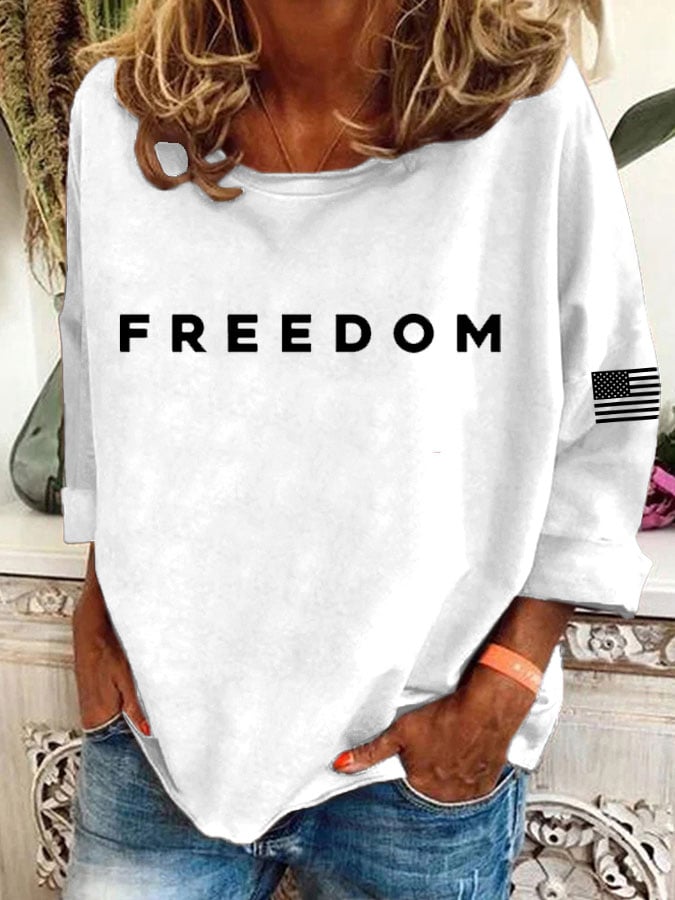 Women's Freedom Print Casual Sweatshirt