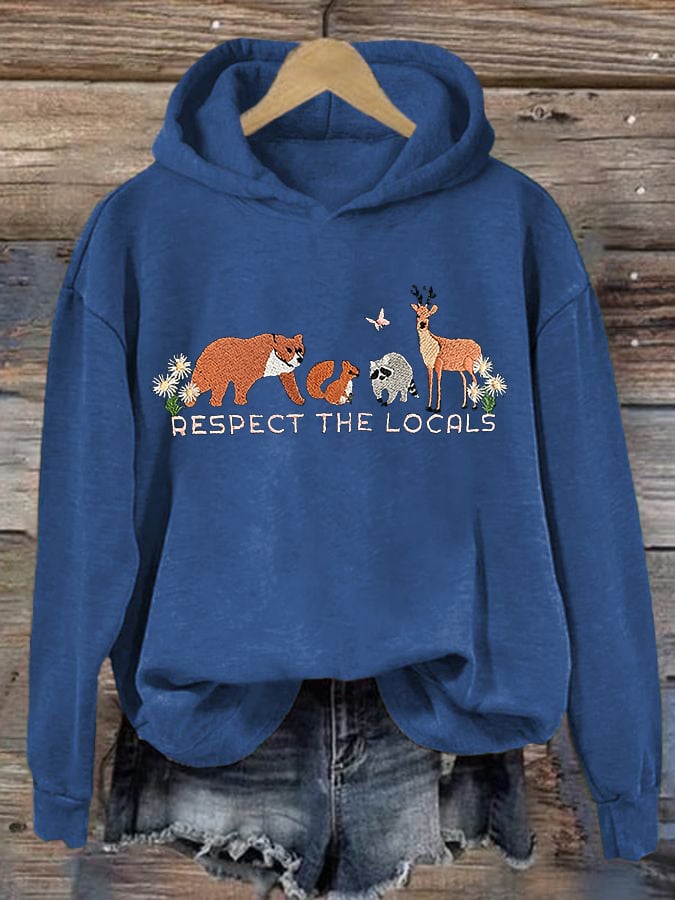 Women's Retro Respect The Local Printed Hoodie