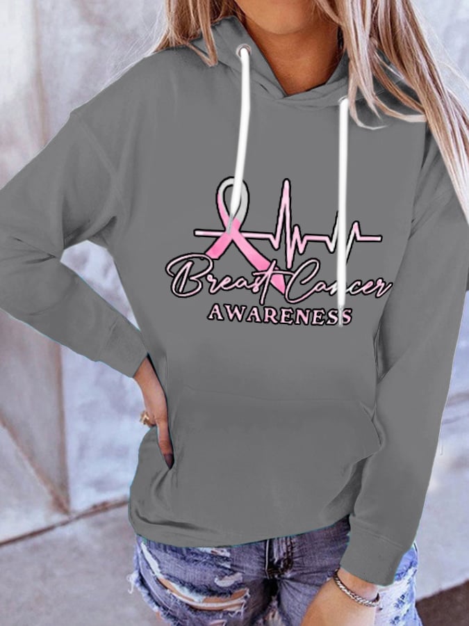 Women'S Casual Printed Hooded Long-Sleeve Sweatshirt