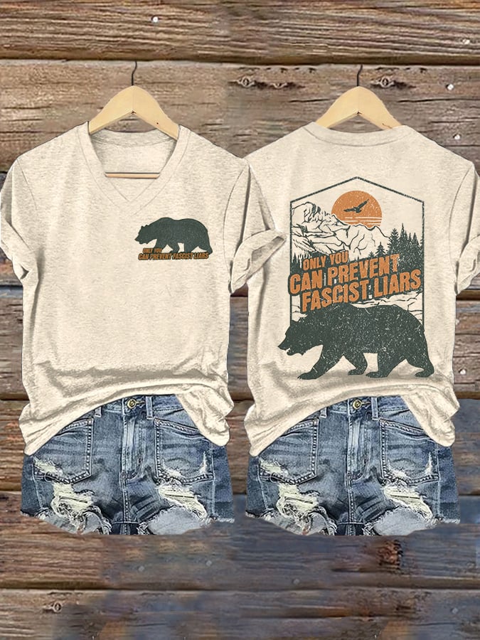 Women's National Park Print V-Neck T-Shirt