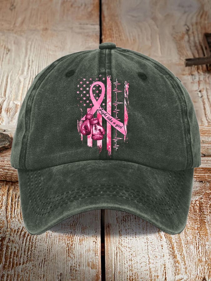 Women's Casual Breast Cancer Awareness Print Baseball Cap