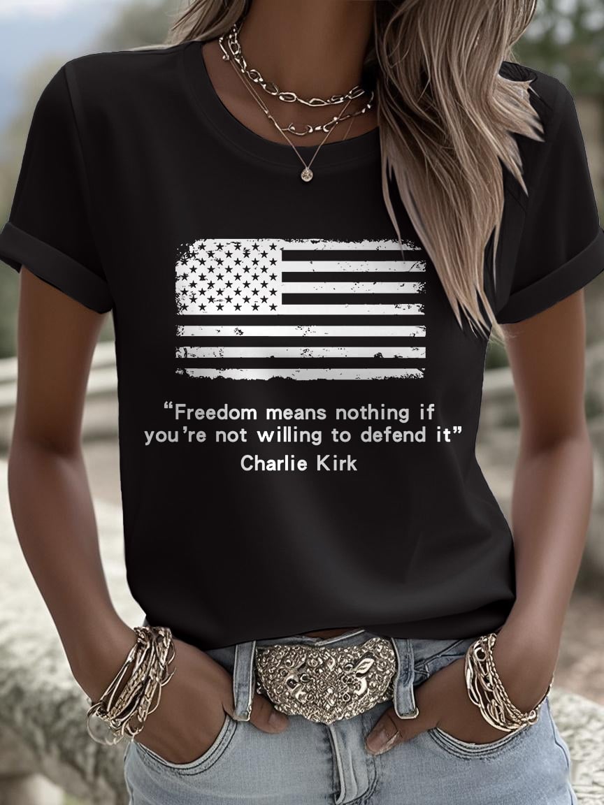 Retro Freedom Means Nothing If You’re Not Willing To Defend It Print T-Shirt