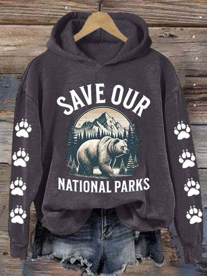 Women's Save Our National Parks Print Sweatshirt