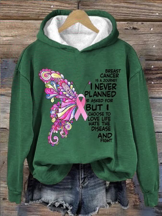 Women's Breast Cancer Print Hoodie