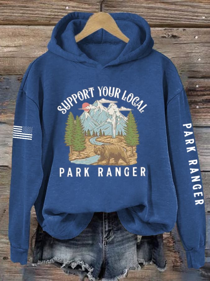 Women's Support Your Local Park Ranger Print Sweatshirt