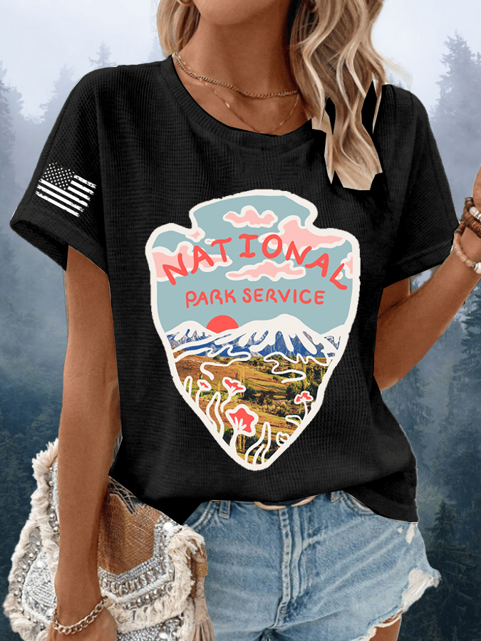 Women's National Park Service Waffle Crew Neck T-Shirt