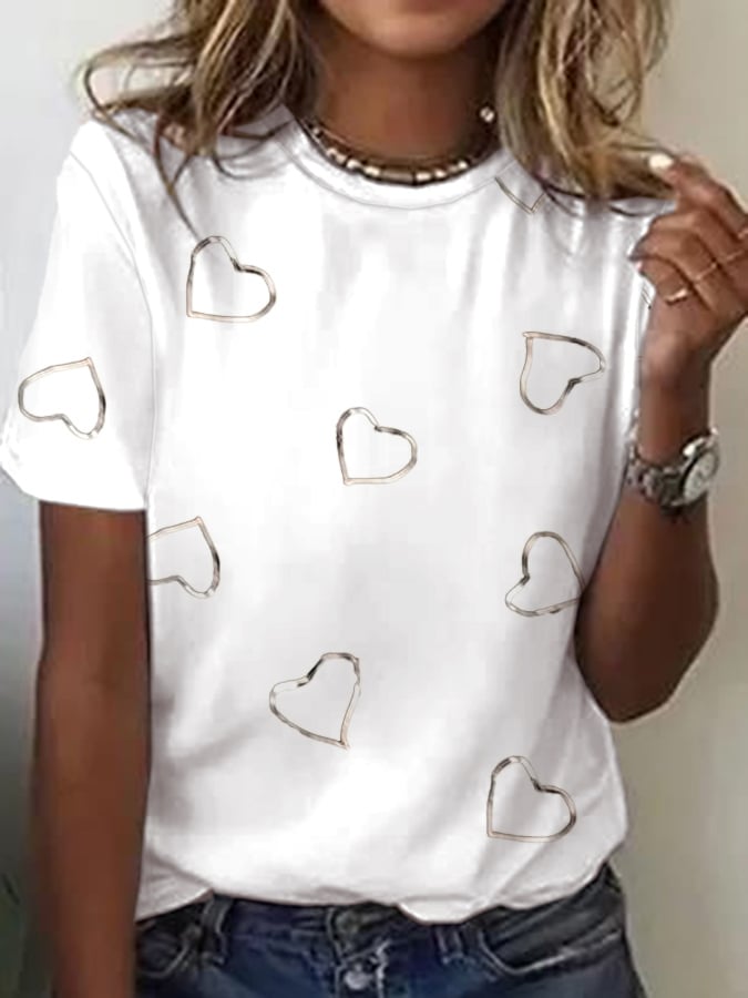 Women's Breast Cancer Awareness Print Casual T-Shirt