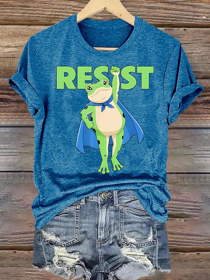 Women's Portland Frog Art Print Casual T-Shirt