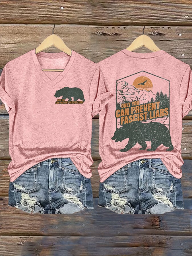 Women's National Park Print V-Neck T-Shirt