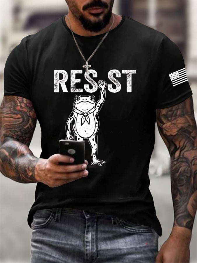 Men's FDT Portland Frog Protest Rage Against The Machine Print T-Shirt