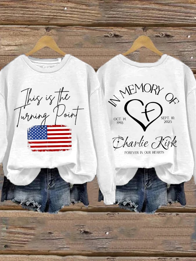 Retro This Is The Turning Point In Memory Of Forever In Our Hearts Print Sweatshirt