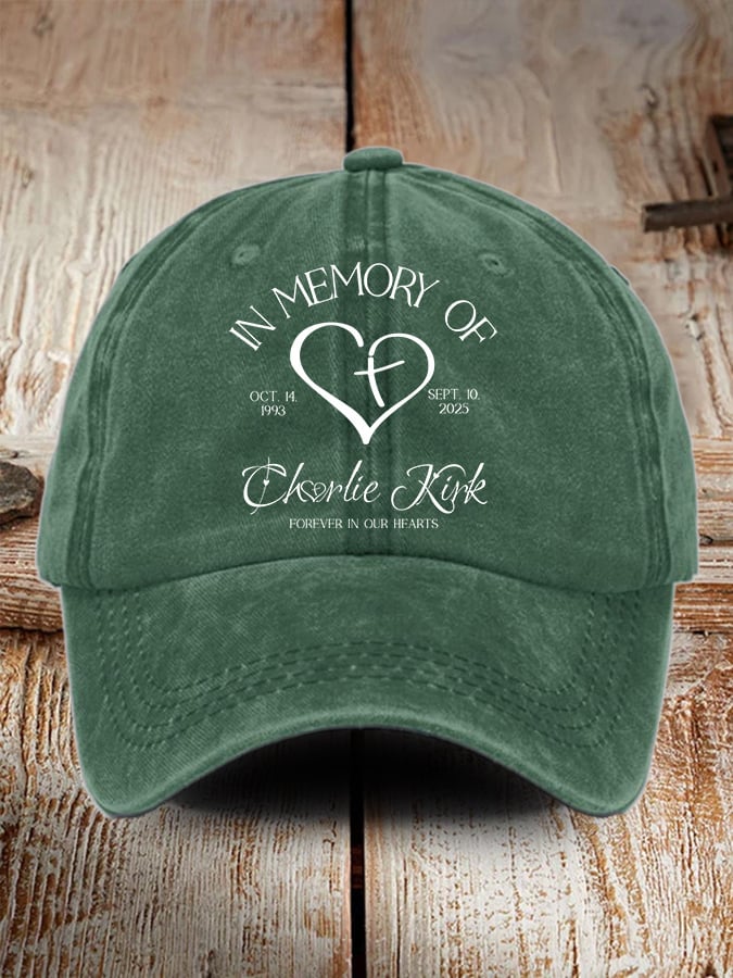 Retro Forever In Our Hearts Print Baseball Cap