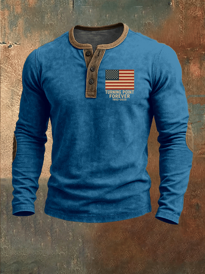 Men's Hot Spot Print Henley Top