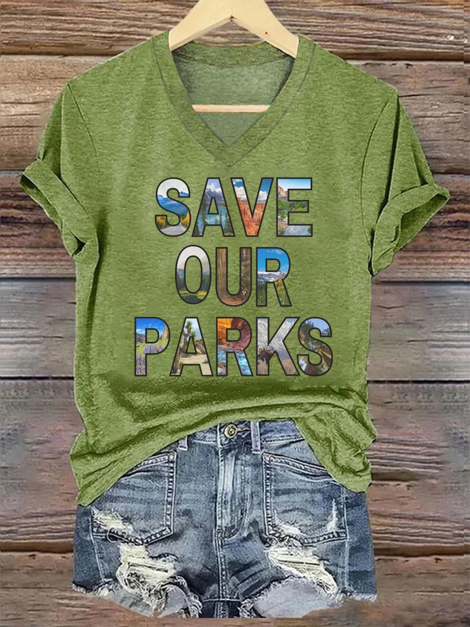Women's Save Our Parks Printed Short-Sleeved T-Shirt