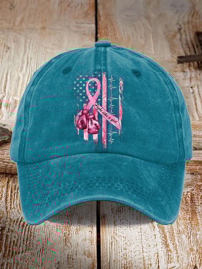 Women's Casual Breast Cancer Awareness Print Baseball Cap