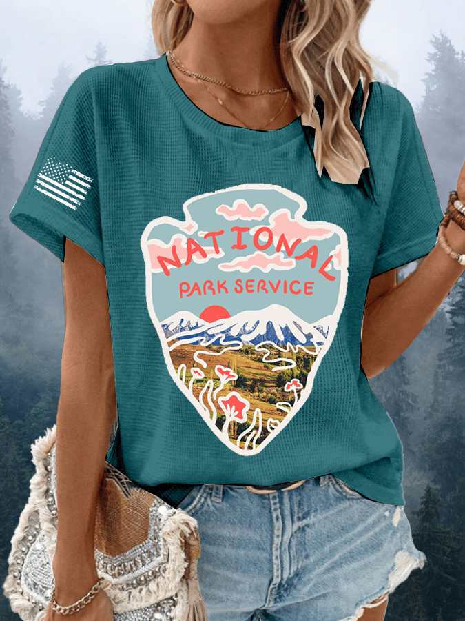 Women's National Park Service Waffle Crew Neck T-Shirt