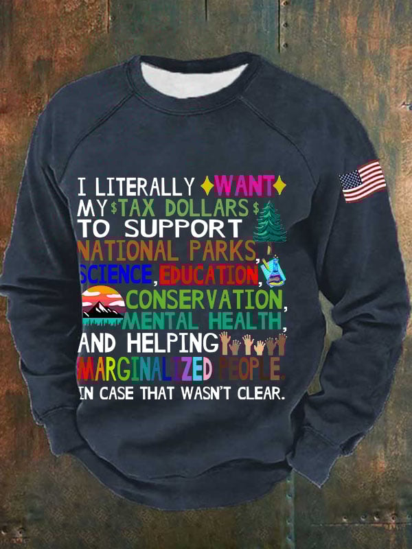 Man's Support Our National Parks Print Casual Sweatershirt