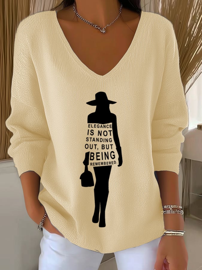 Women'S Elegance is not standing out, but being remembered Print Casual T-Shirt