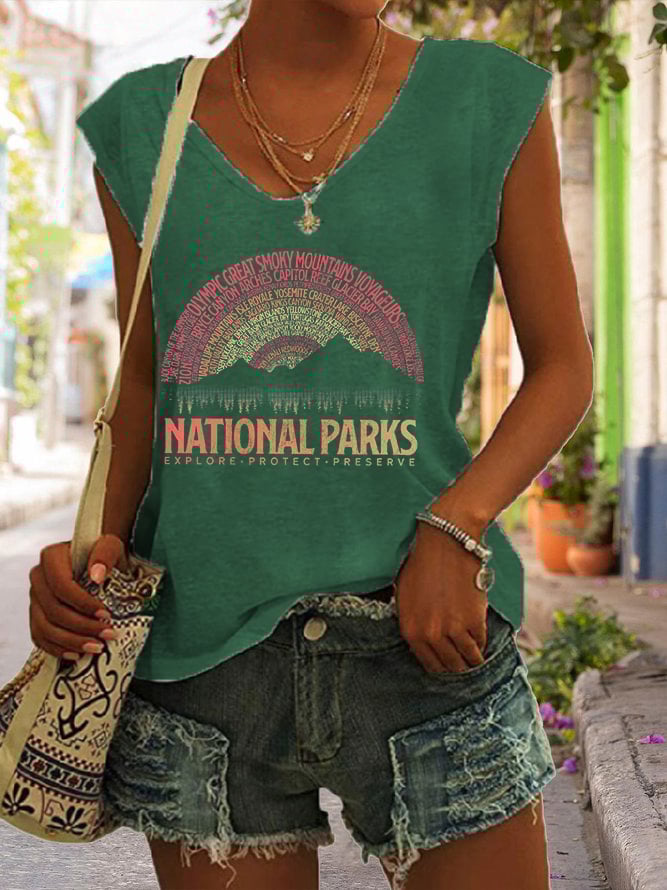 Women's National Parks Explore, Protect, Preserve Print Tank Top