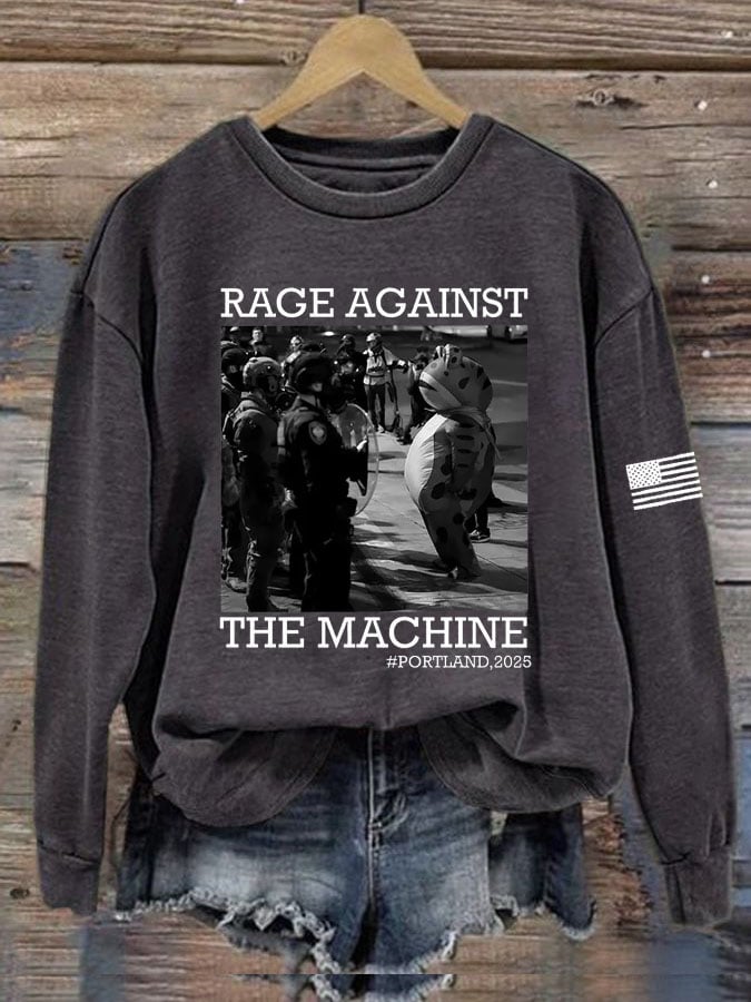 Women's Portland Frog Print Casual Sweatshirt