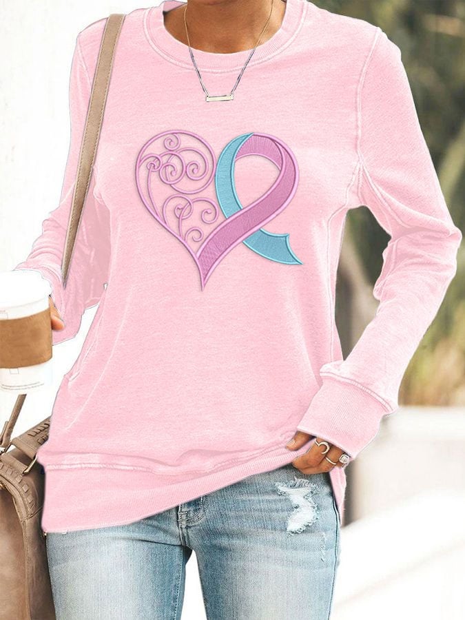 Women's Breast Cancer Awareness Print Sweatshirt