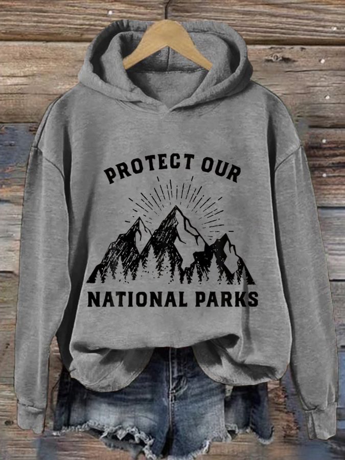 Women's Protect Our National Parks Hot Spots Print Hoodie