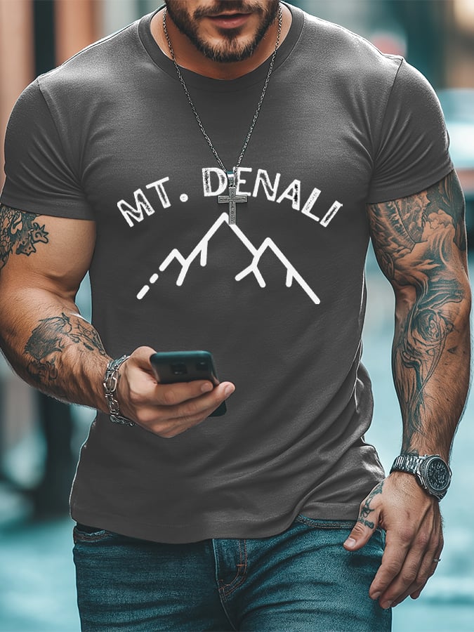 Men's Protect Our National Parks Printed Round Neck T-Shirt