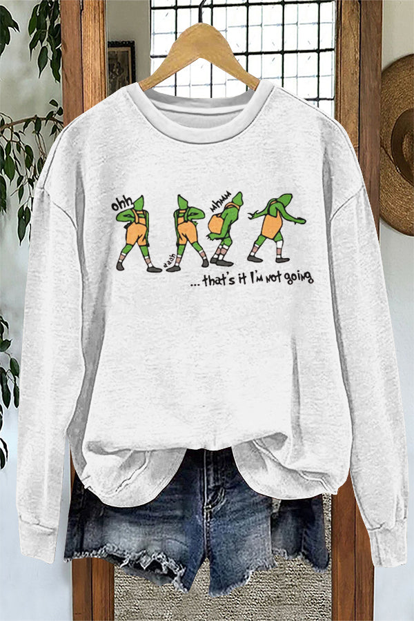 Funny Christmas Grinch Print Sweatshirt
