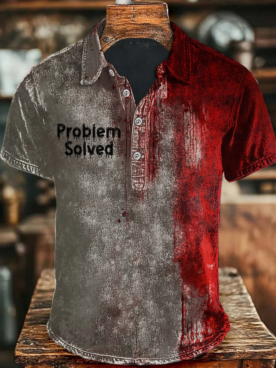 Problem Solving Halloween Art Print Short Sleeve Polo Shirt
