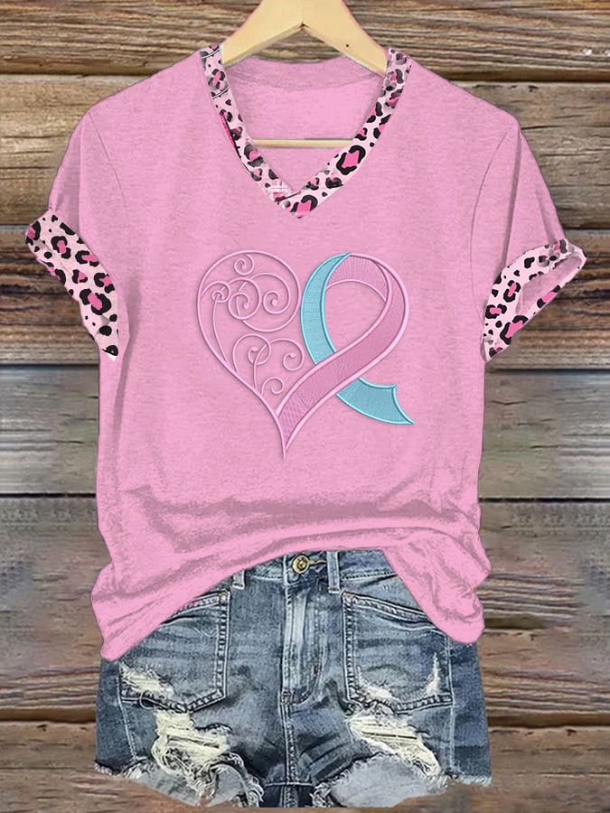 Women's Breast Cancer Awareness Printed T-Shirt