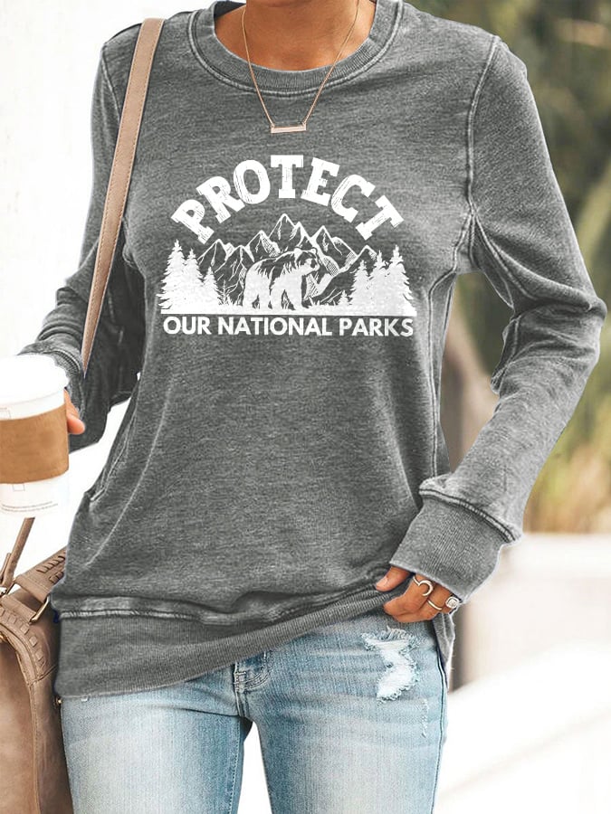 Women's Protect Our National Parks Printed Sweatshirt