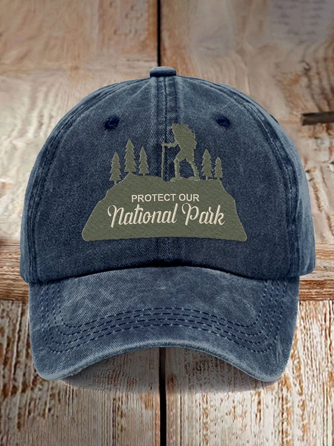 Retro Protect Our National Park Printed Baseball Cap