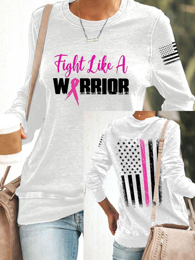 Women'S Breast Cancer Printed Casual Sweatshirt