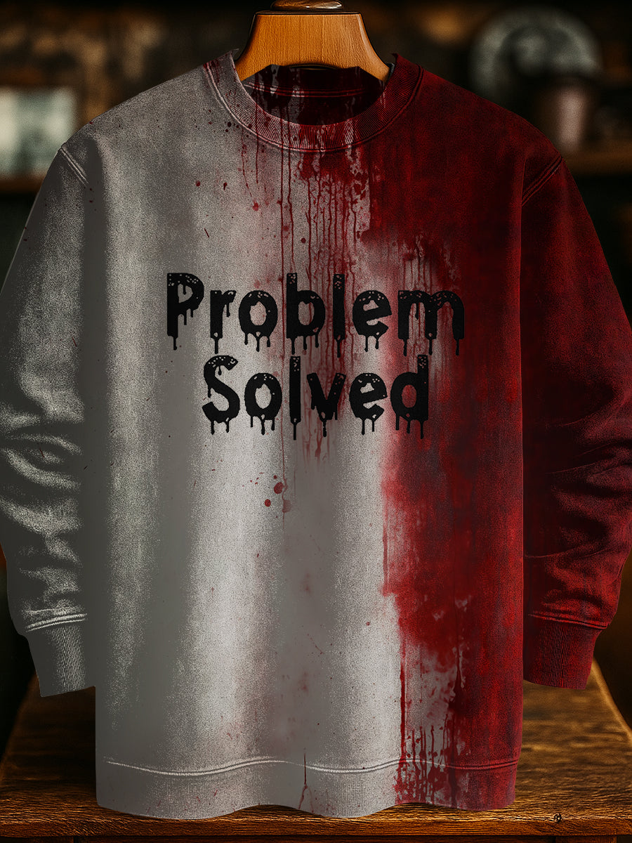 Problem Solving Halloween Art Print Casual Crew Neck Sweatshirt
