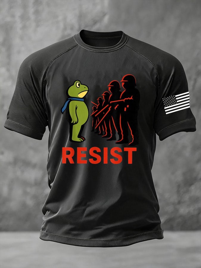 Men's Resist Frog Print Casual T-shirt