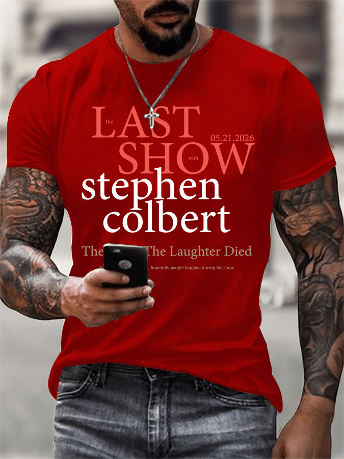 🔥Buy 3 Get 15% Off🔥Men's Retro Last Last Show 05.21.2026 The Night The Laughter Died After The Opening Monol, Hopefully People Laughed During The Show Print T-Shirt