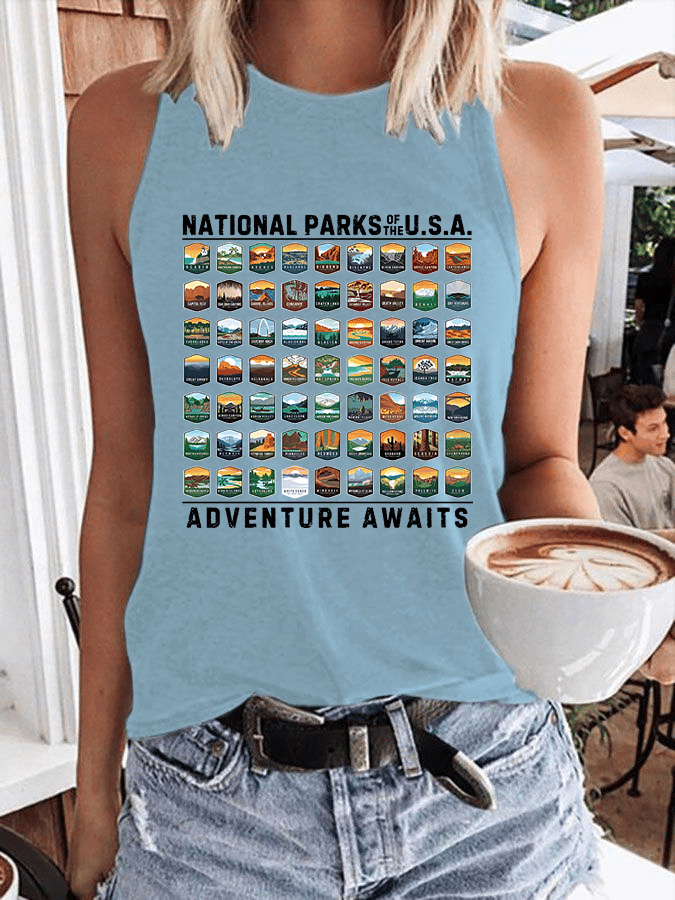 Women's National Parks Of The USA Heat Transfer Casual Vest