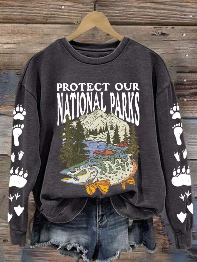 Women's Protect Our National Parks Printed Sweatshirt