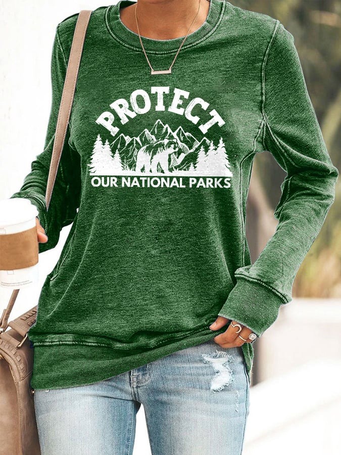 Women's Protect Our National Parks Printed Sweatshirt