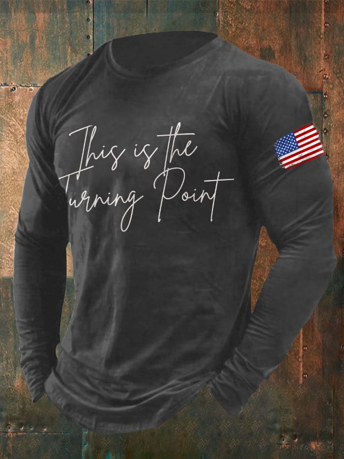 Men's Retro This Is The Turning Point Print T-Shirt