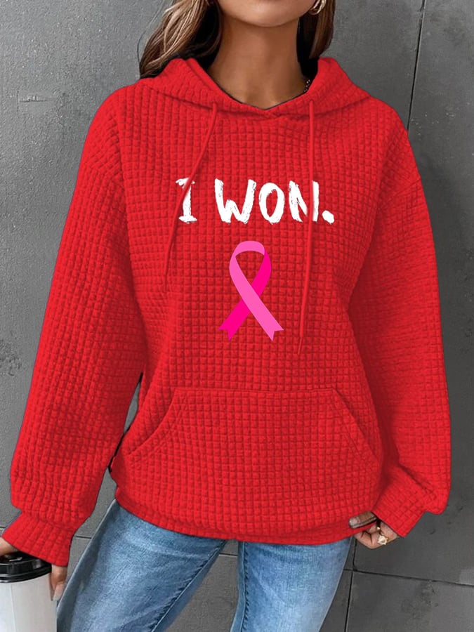 Women's Breast Cancer Survivor Printed Casual Hoodie