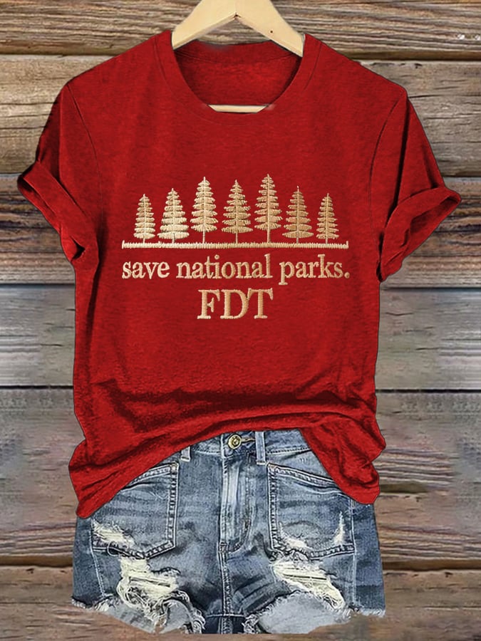 Women's Retro Save National Parks FDT Print T-Shirt