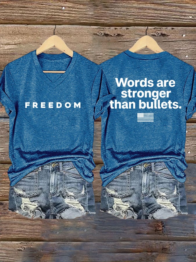 Women's Freedom Print Casual T-Shirt