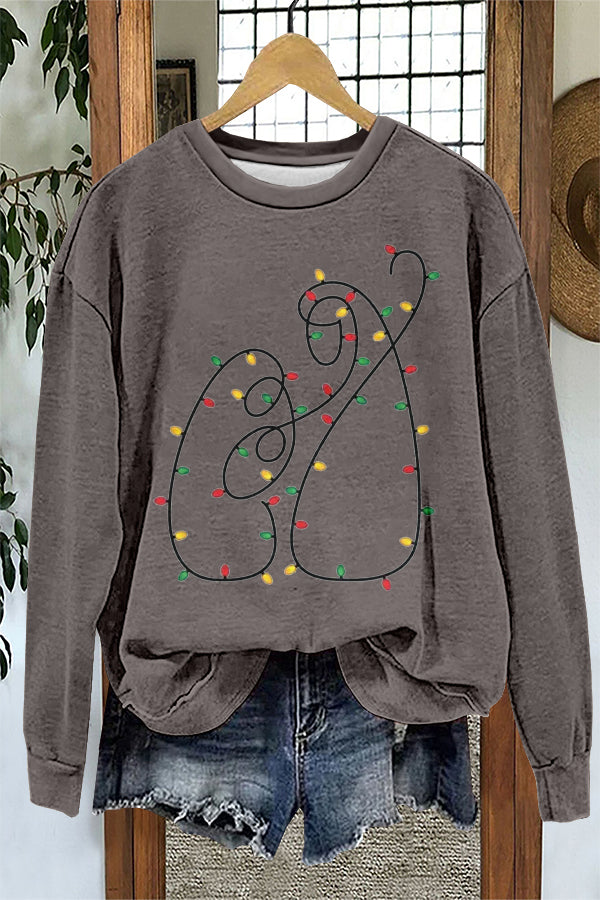 Cute Christian Christmas Lights Print Sweatshirt
